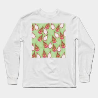 Dragon Fruit with Tropical Leaves Long Sleeve T-Shirt